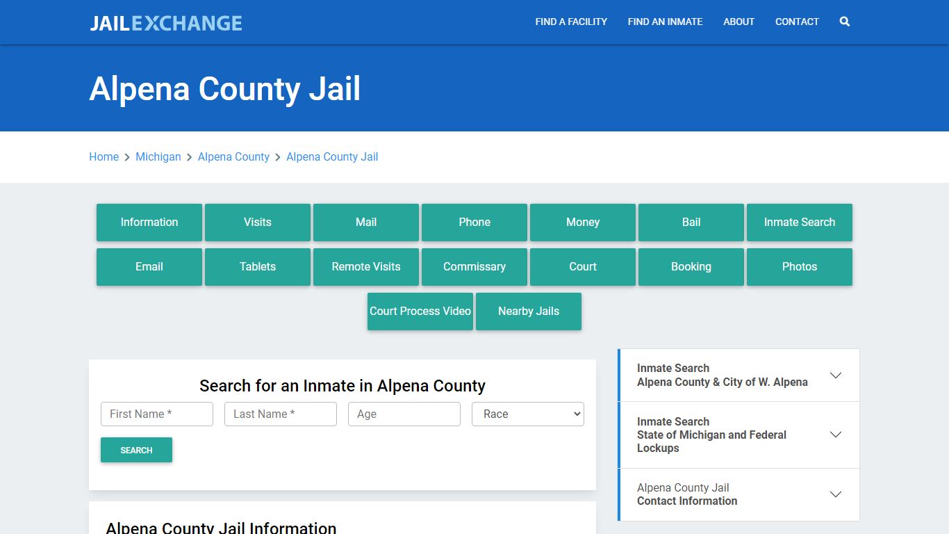 Alpena County Jail Roster Lookup, MI, Inmate Search