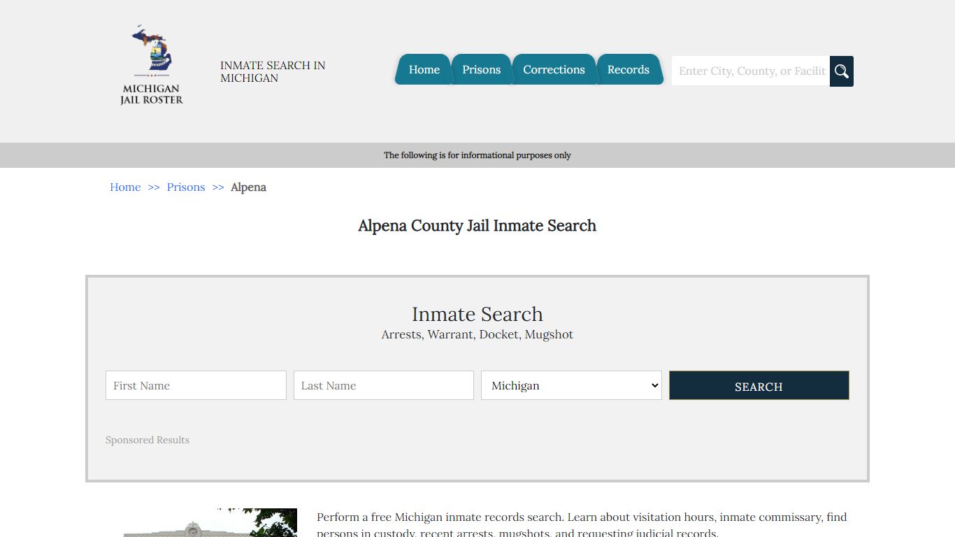 Alpena County Jail Inmate Search - Michigan Jail Roster