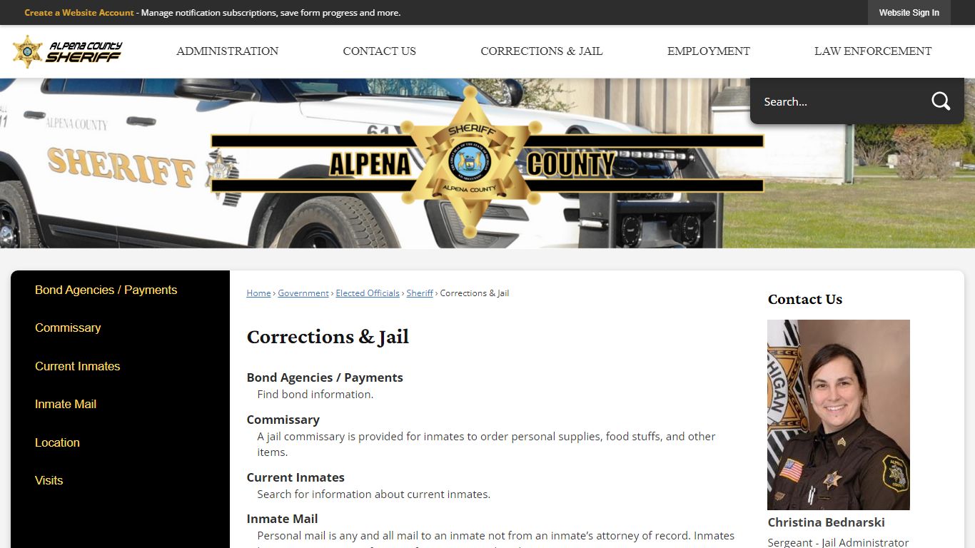 Corrections & Jail | Alpena County, MI